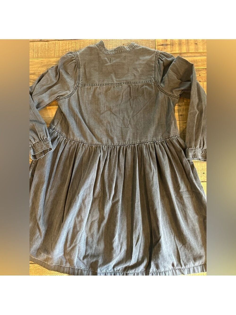 Madewell Charcoal Ruffle Yoke Babydoll Dress Size Small - Picture 4 of 8